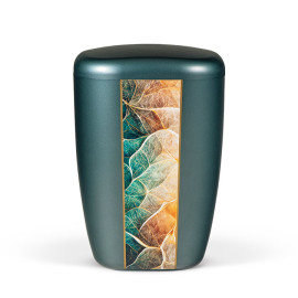 Naturstoffurne, Petrol Dekor Vertikal: Golden Fabric