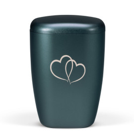 Naturstoffurne, Petrol, Lasergravur, Doppelherz