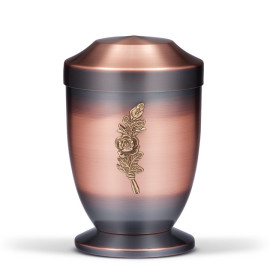 Kupferurne, Altkupfer, Rosenbund u. Sockel