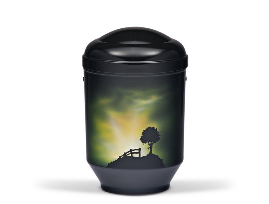 Stahlurne, Schwarz Airbrush 