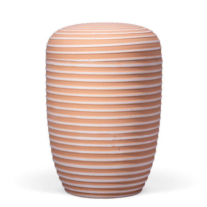 Dujura-Urne aus Kalzium, Gerillte Oberfläche, Terracotta
