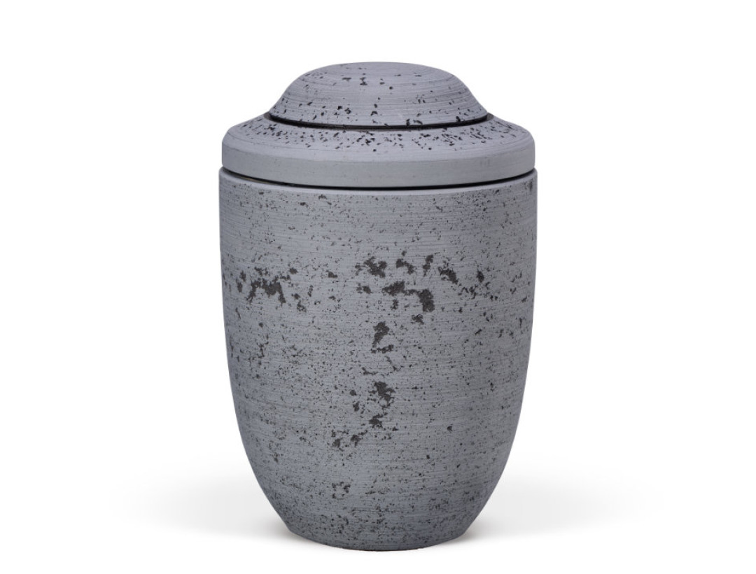 Dujura-Urne aus Kalzium, Steinoptik, Anthrazit