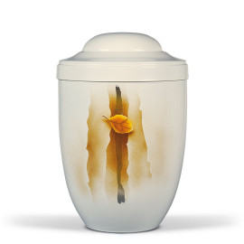 Stahlurne, Cremeweiß Airbrush Blatt Trennung