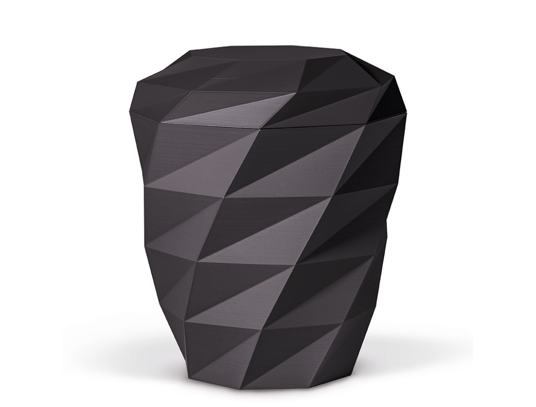 Naturstoffurne, Anthrazit Velours, 3D-Druck