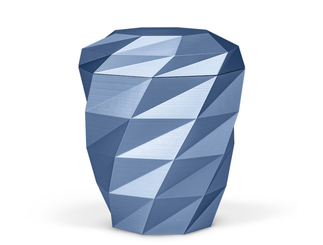 Naturstoffurne, Gletscherblau, 3D-Druck