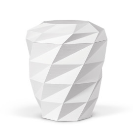 Naturstoffurne, Weiß-Matt, 3D-Druck