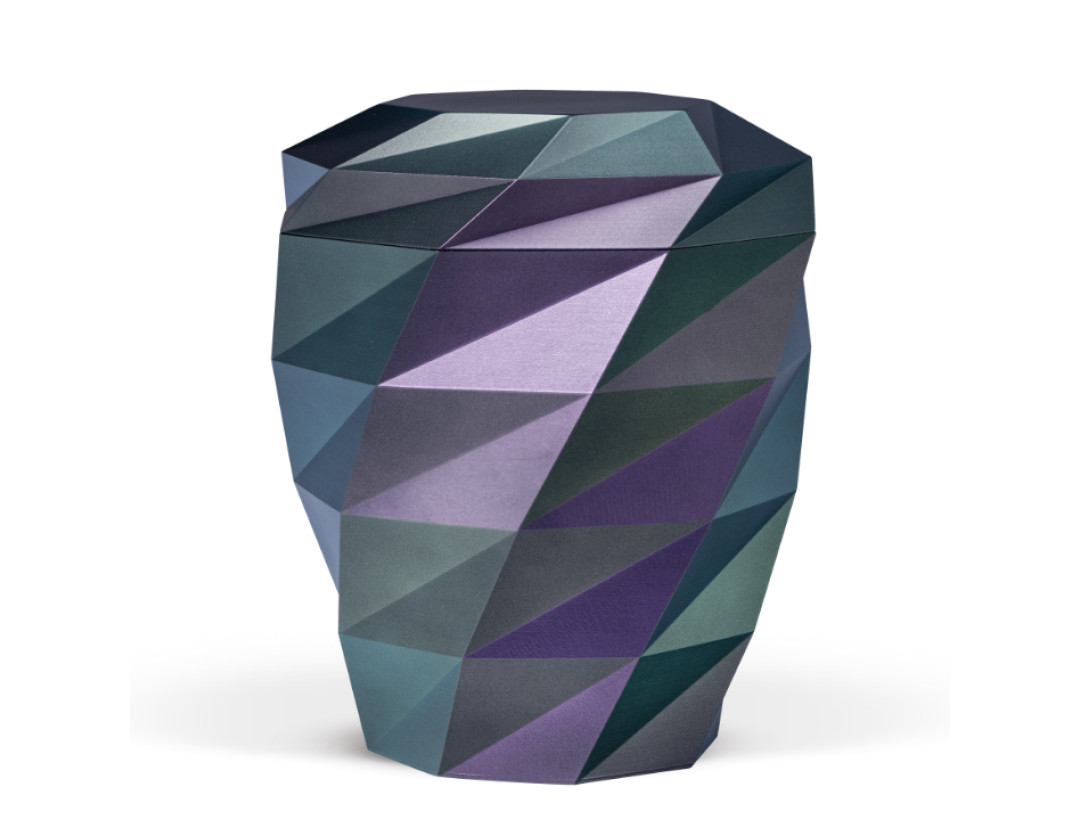 Naturstoffurne, Effektlack Magentarot - Fjordgrün, 3D-Druck