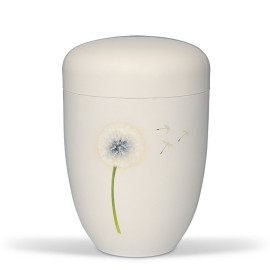 Stahlurne, Cremeweiß, Airbrush Pusteblume