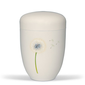 Stahlurne, Cremeweiß, Airbrush Pusteblume