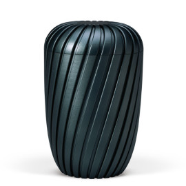 Naturstoffurne, Rillen 3D-Druck, Petrol