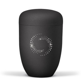 Stahlurne, Anthrazit / Schwarz Velours Effektlack PURE, mit Crystal Elements