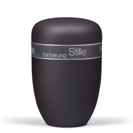Stahlurne, Anthrazit Velours, Trauergedanken Schwarz-Grau