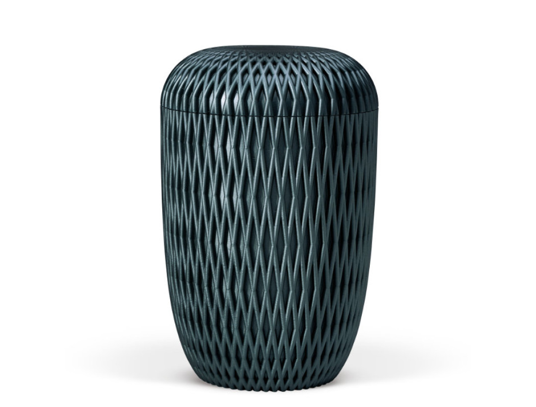 Naturstoffurne, Raute 3D-Druck, Petrol