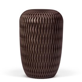Naturstoffurne, Raute 3D-Druck, Kastanienbraun-Matt