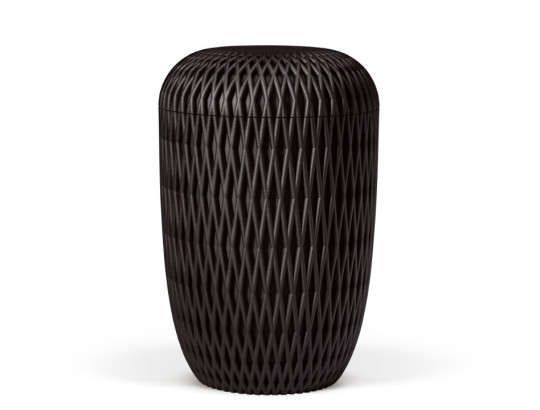 Naturstoffurne, Raute 3D-Druck, Anthrazit Velours