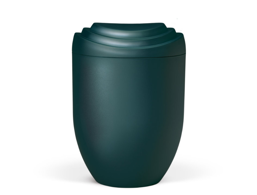 Naturstoffurne, Deckel 3D-Druck, Petrol