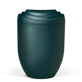 Naturstoffurne, Deckel 3D-Druck, Petrol