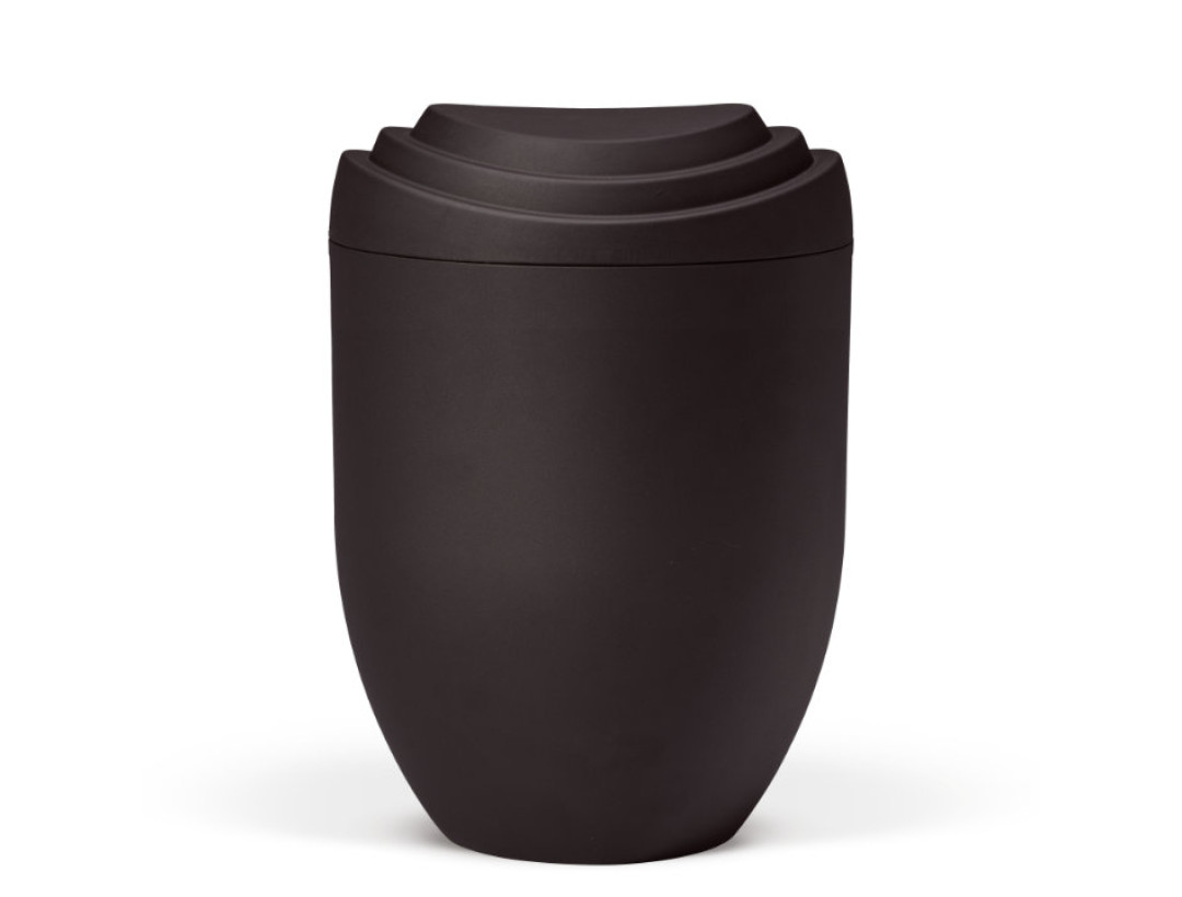 Naturstoffurne, Deckel 3D-Druck, Anthrazit Velours