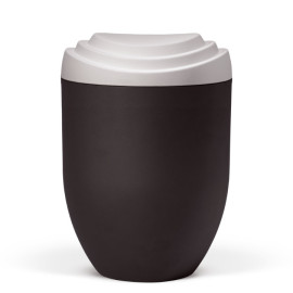 Naturstoffurne, Deckel 3D-Druck Weiß Matt, Korpus  Anthrazit Velours