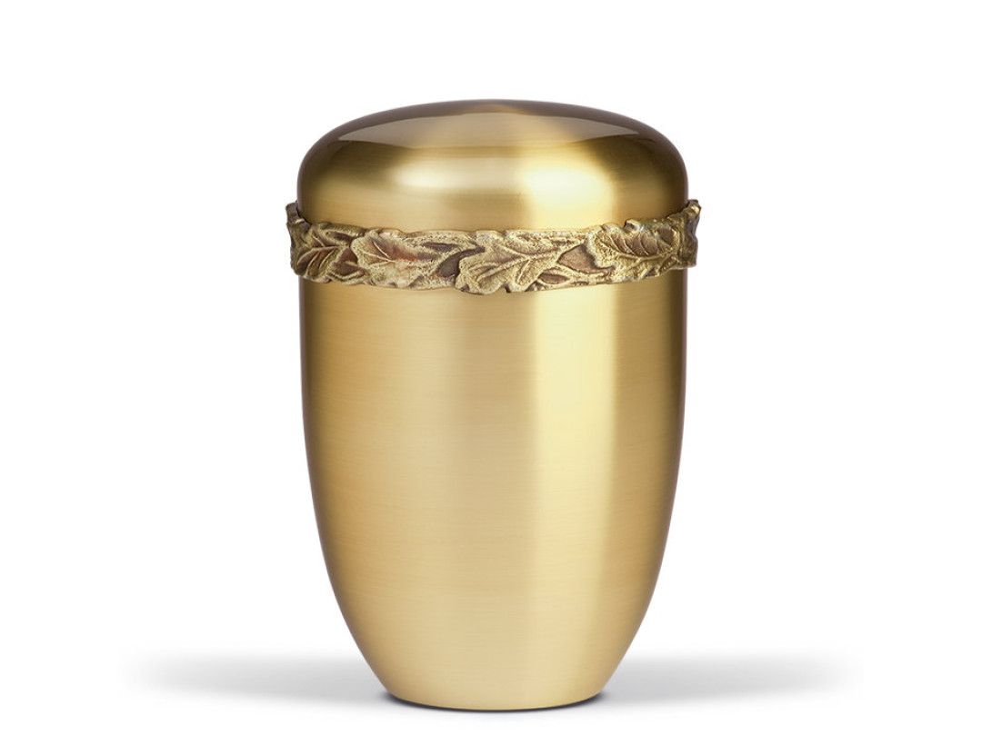 Messingurne m. Eichenlaubfries