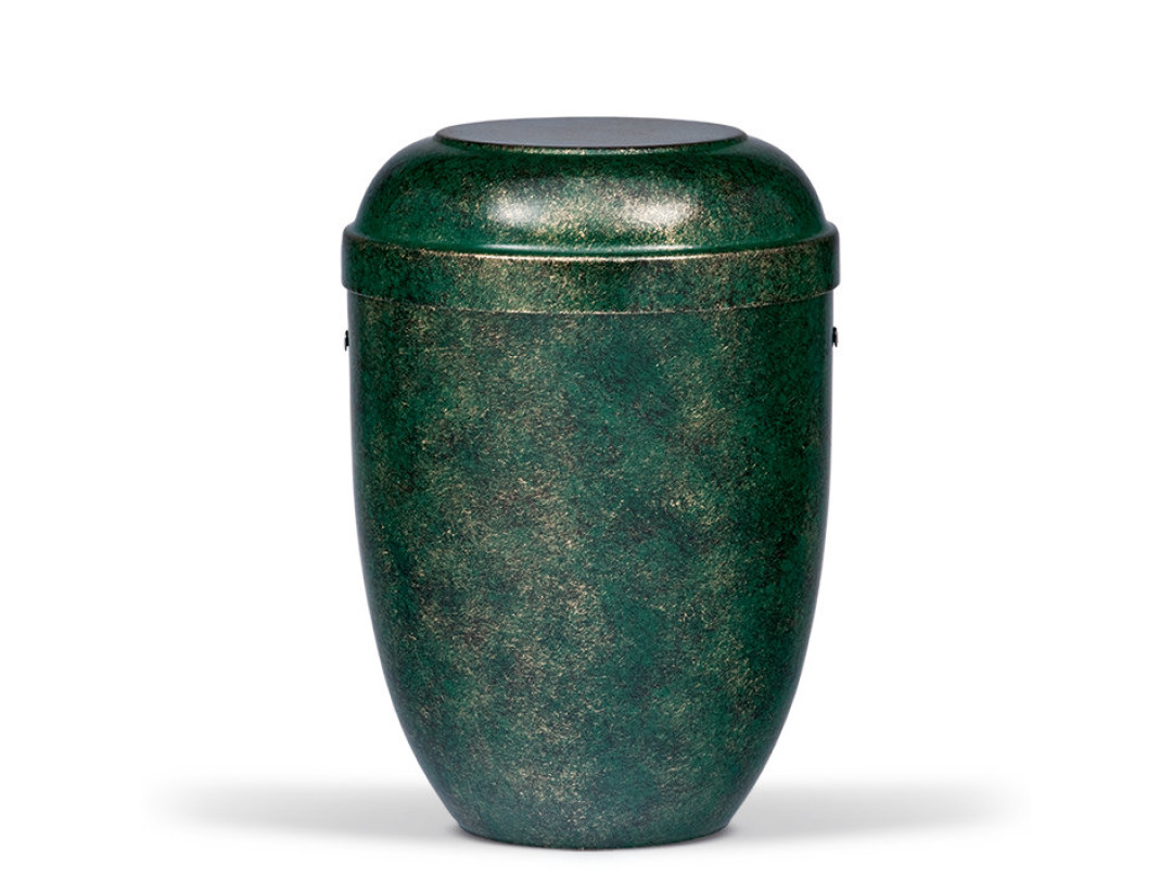 Stahlurne, Grün Bronze patiniert