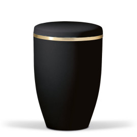 Stahlurne, Anthrazit Velours, Goldband gebürstet