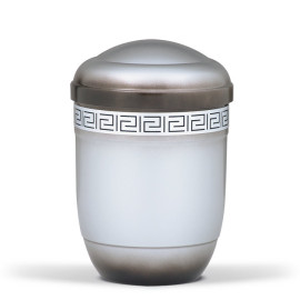 Stahlurne, Silber, Schwarz Patiniert Dekorband