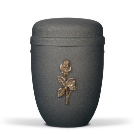 Stahlurne, Grau Anthrazit Velours Antik Design Mess.Rosenzweig