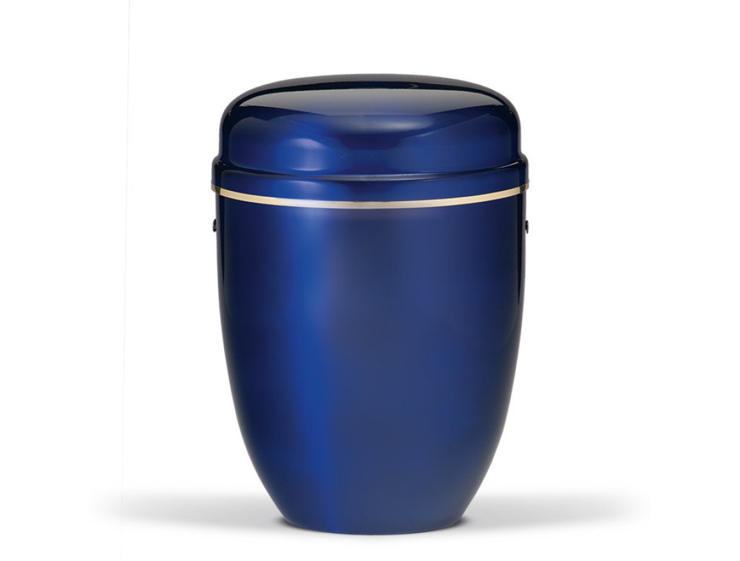 Stahlurne, Kobalt Blau, Goldband