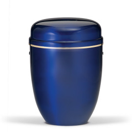 Stahlurne, Kobalt Blau, Goldband