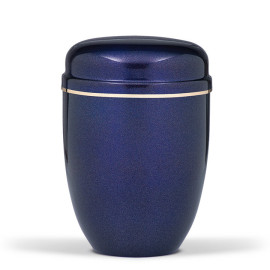 Stahlurne, Kobalt Blau Perlmutt, Goldband