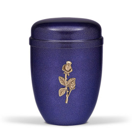 Stahlurne, Kobalt Blau Perlmutt Massiv Messing Rosenzweig