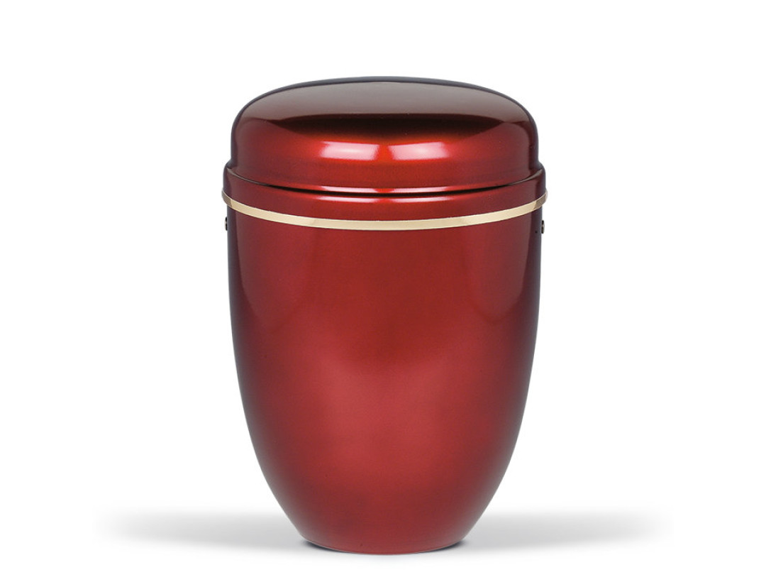 Stahlurne, Weinrot, Goldband