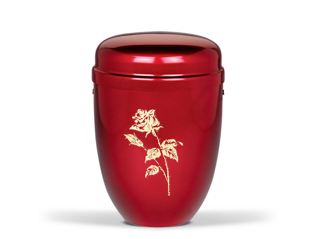 Stahlurne, Weinrot, Goldrose