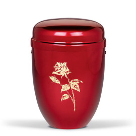 Stahlurne, Weinrot, Goldrose