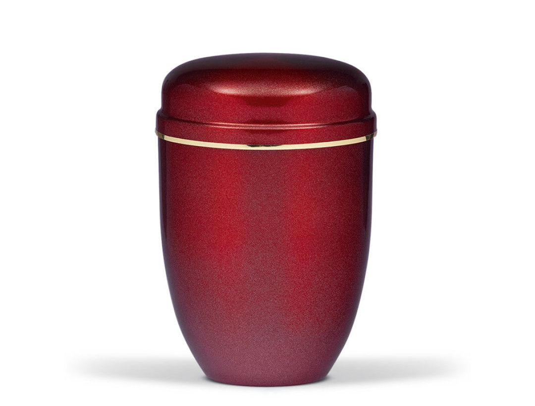 Stahlurne, Weinrot Perlmutt Goldband