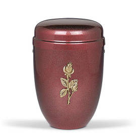 Stahlurne, Weinrot Perlmutt Mess. Rosenzweig