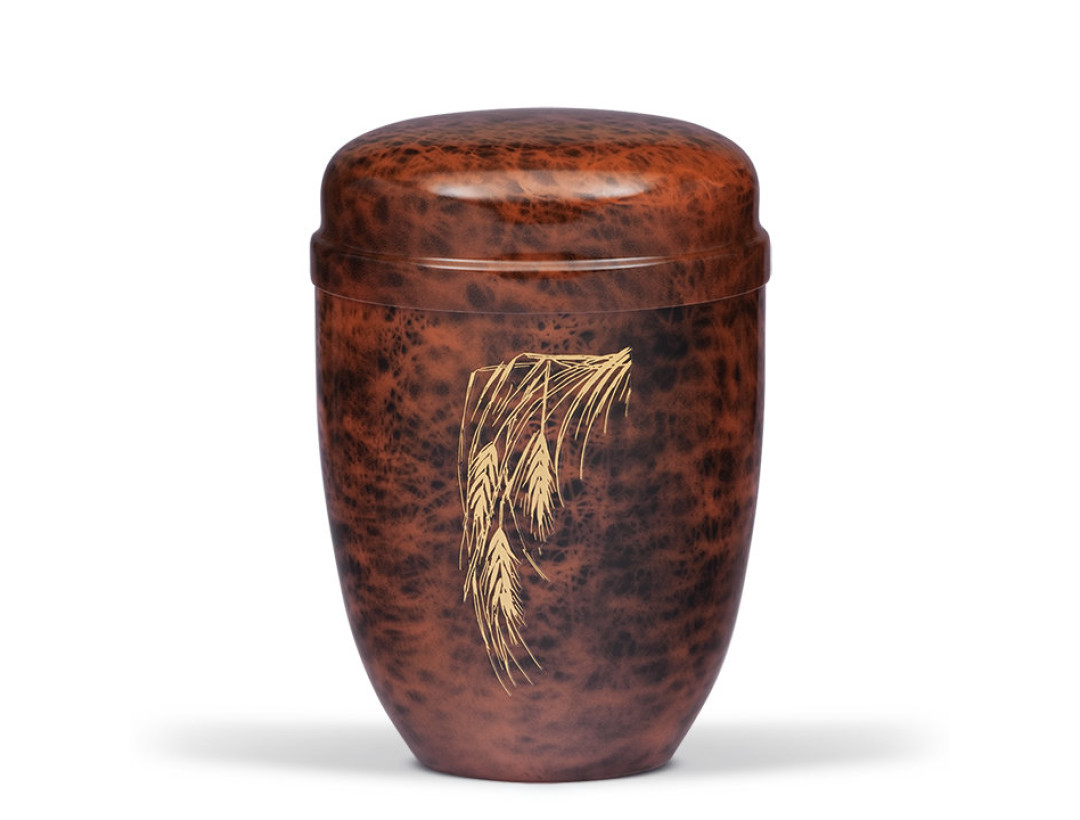 Stahlurne, Wurzelholzdesign Abgeknickte Ähre