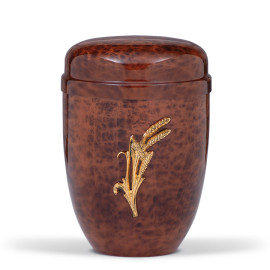 Stahlurne, Wurzelholzdesign Mess. Ähre