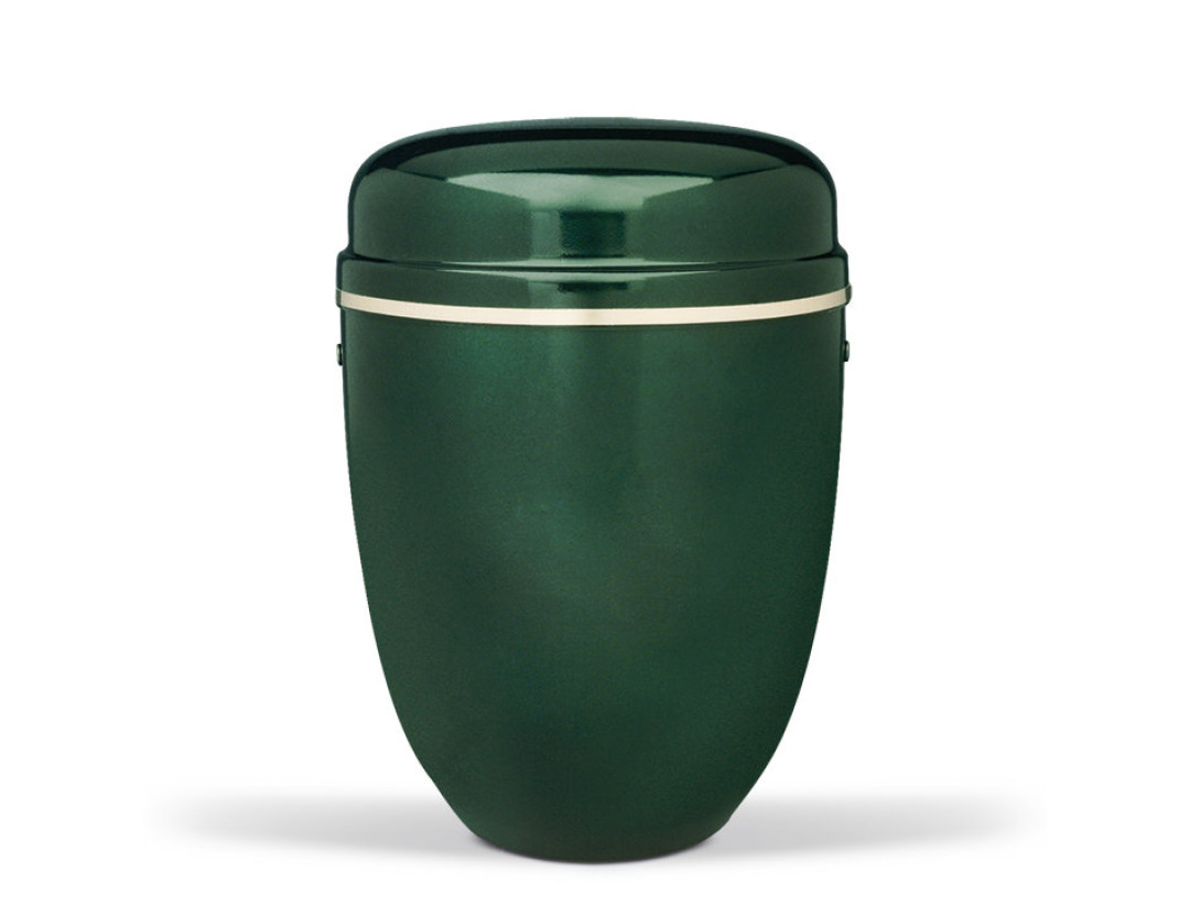 Stahlurne, Moosgrün, Goldband