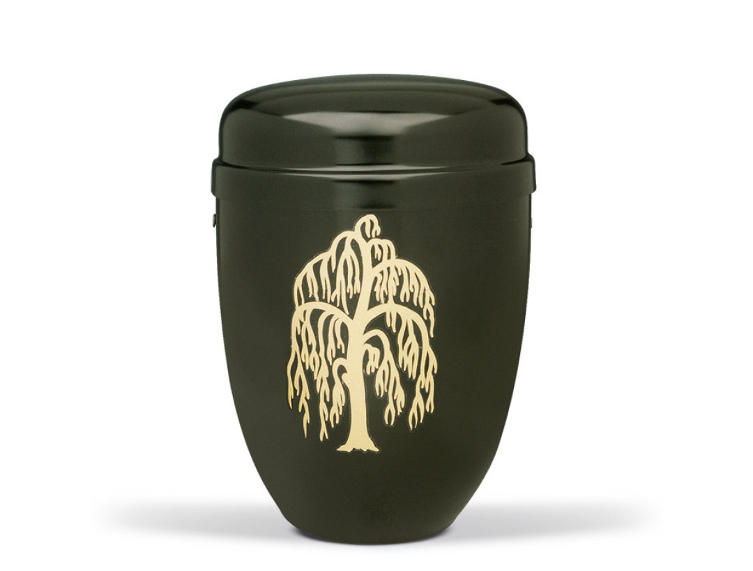 Stahlurne, Schwarz, Trauerweide