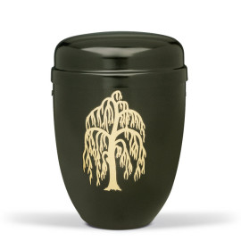 Stahlurne, Schwarz, Trauerweide