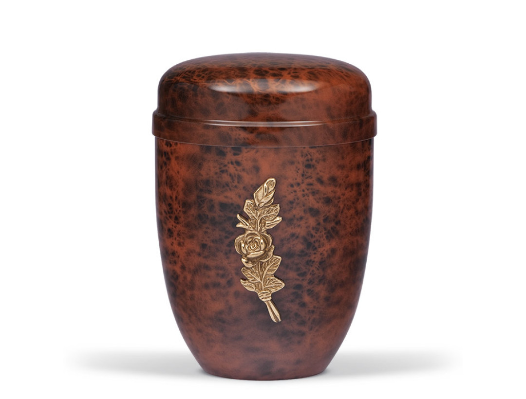 Stahlurne, Wurzelholzdesign Rosenbund