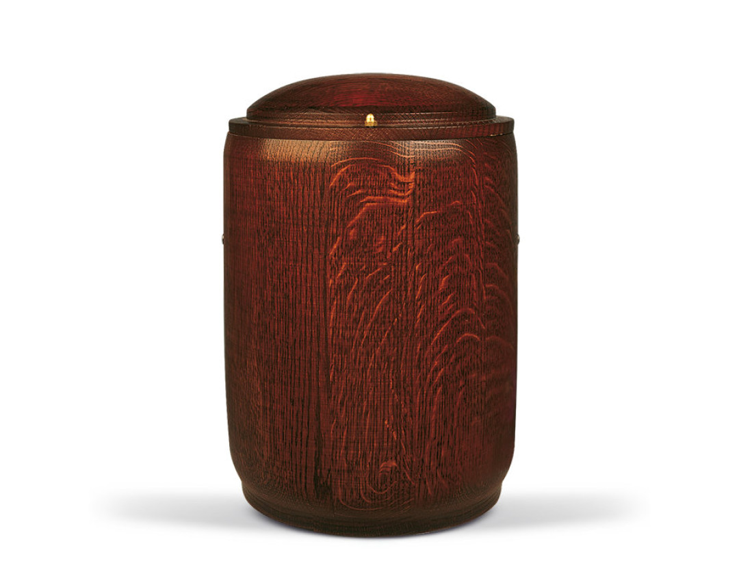 Holzurne Rund Eiche Mahagoni - gebeizt