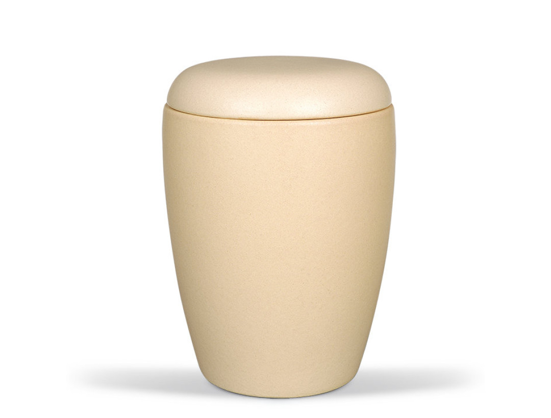 Keramikurne, Sandfarbig glasiert