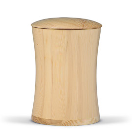 Holzurne, Kiefer Natur, Gedrechselt, gewachst, Hohlform,