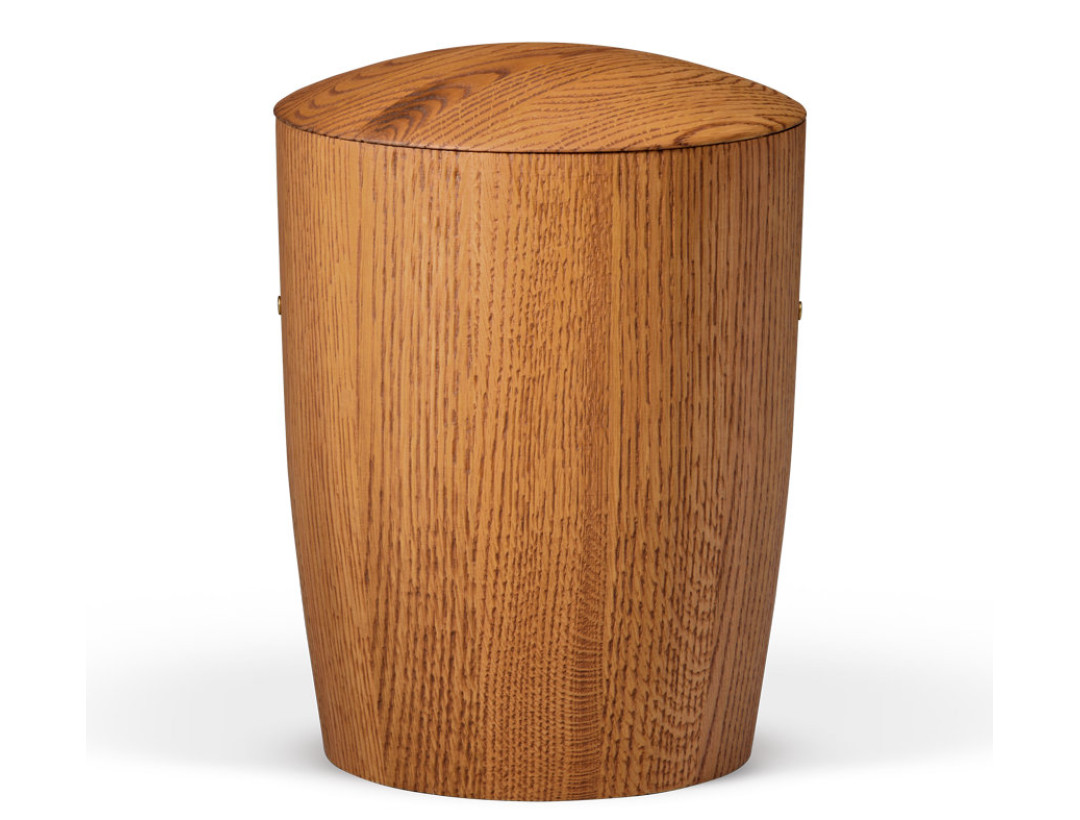 Holzurne Rund, Eiche Bernsteinfarbig gebeizt