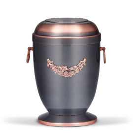 Urne-CUPATAN, Sockel, Girlande verkupfert, Kupfer Zierringe