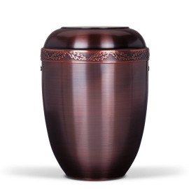 Urne-CUPATAN, Brüniert, Eichenlaubprägung am Deckel