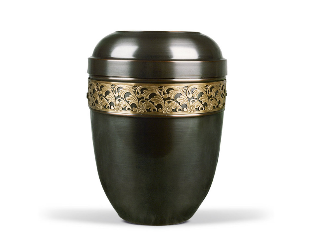 Urne-CUPATAN, Dunkel gefärbt, MS Zierband